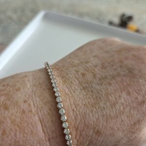 Elegant Stretch Goldtone Tennis Bracelet